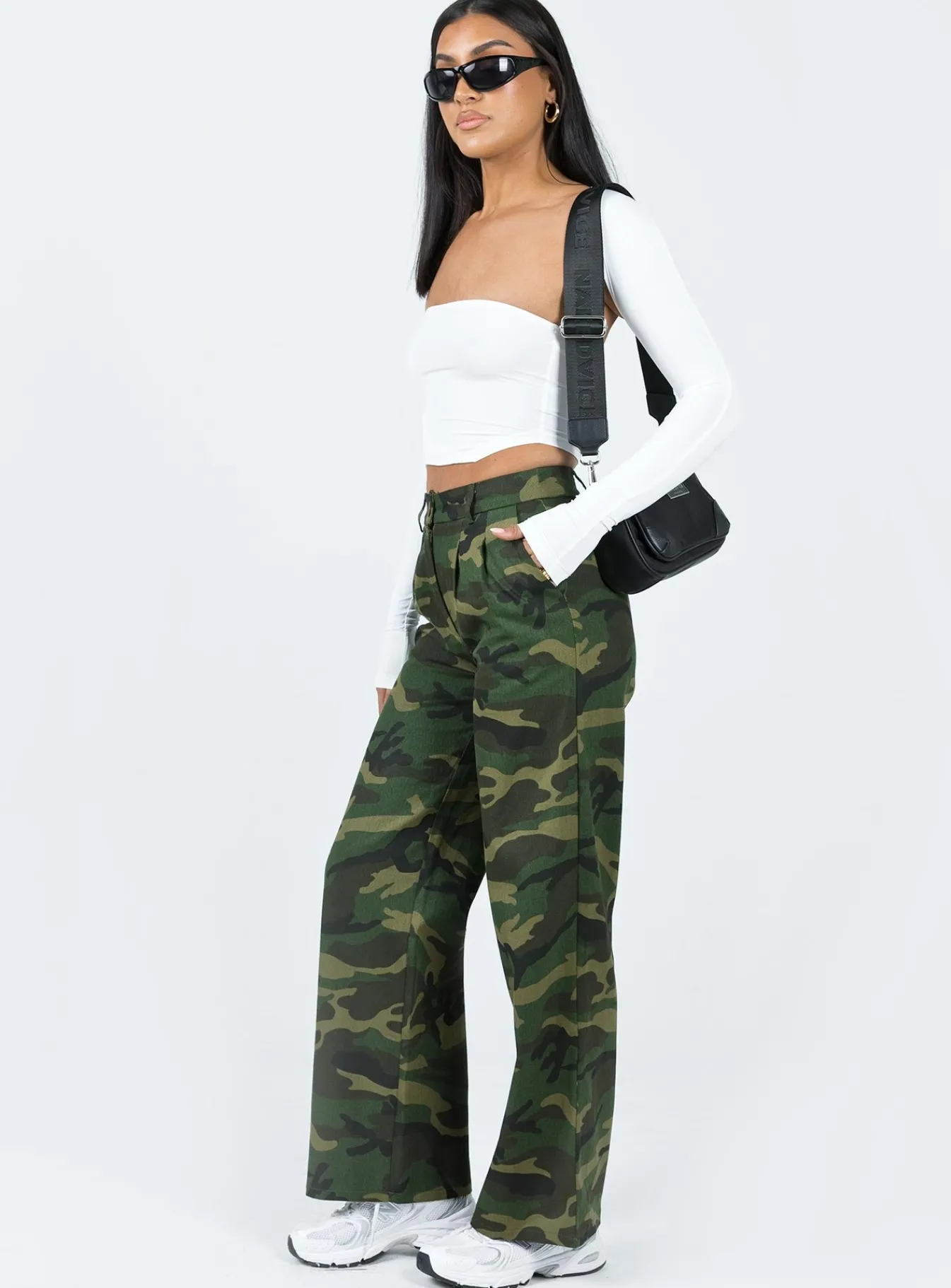 Princess Polly Archer Pants Camouflage Khaki Shop