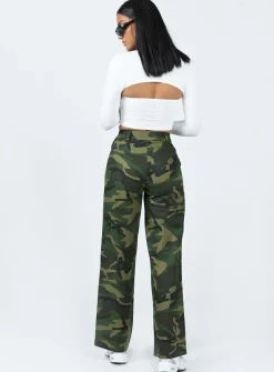 Princess Polly Archer Pants Camouflage Khaki Shop