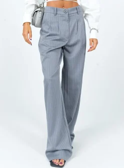 Princess Polly Archer Pantspetite   Pinstripe Grey Outlet