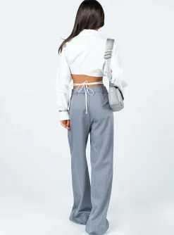 Princess Polly Archer Pantspetite Pinstripe Grey Outlet