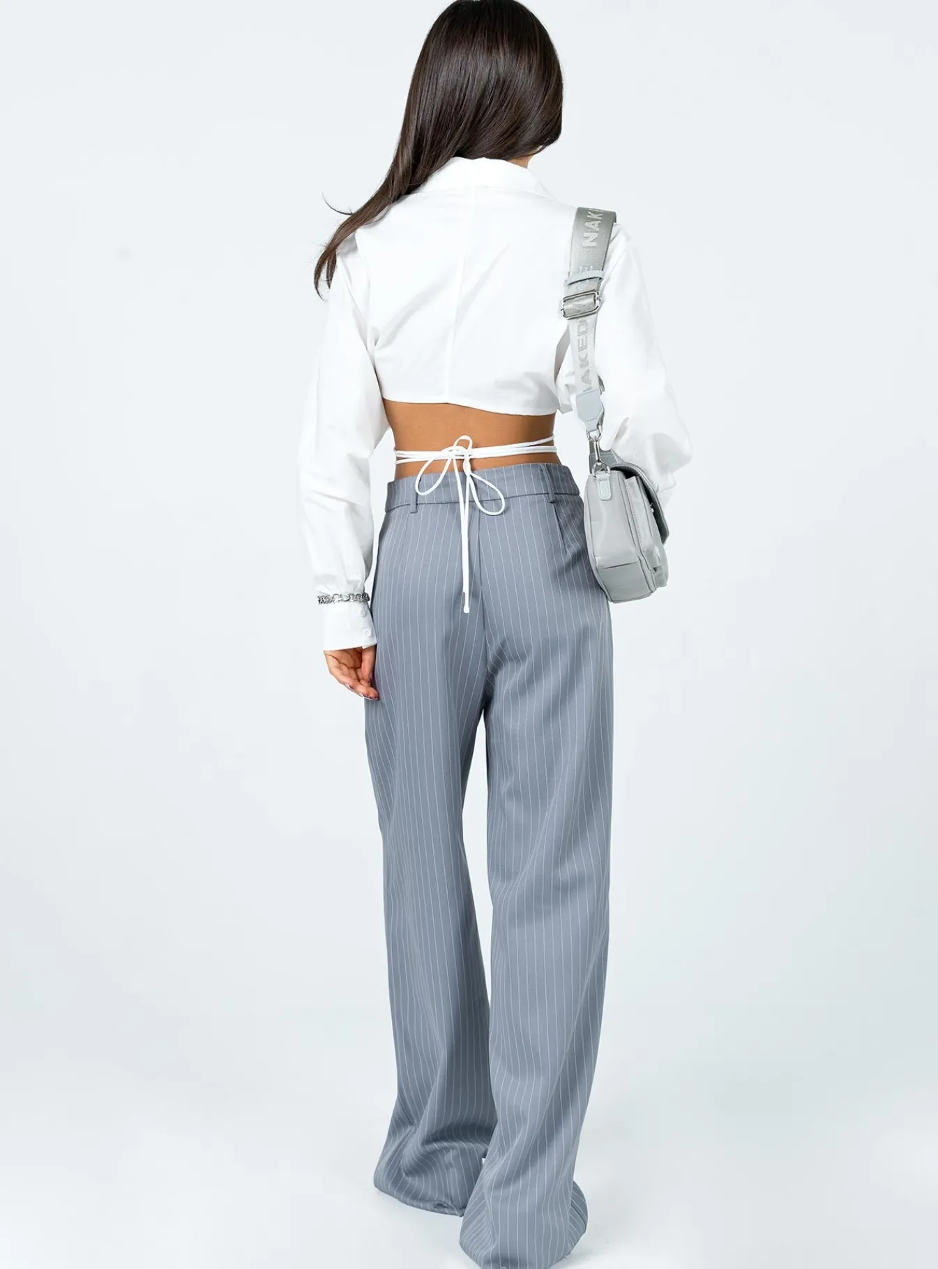 Princess Polly Archer Pantspetite Pinstripe Grey Outlet