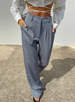 Princess Polly Archer Pantspetite Pinstripe Grey Outlet