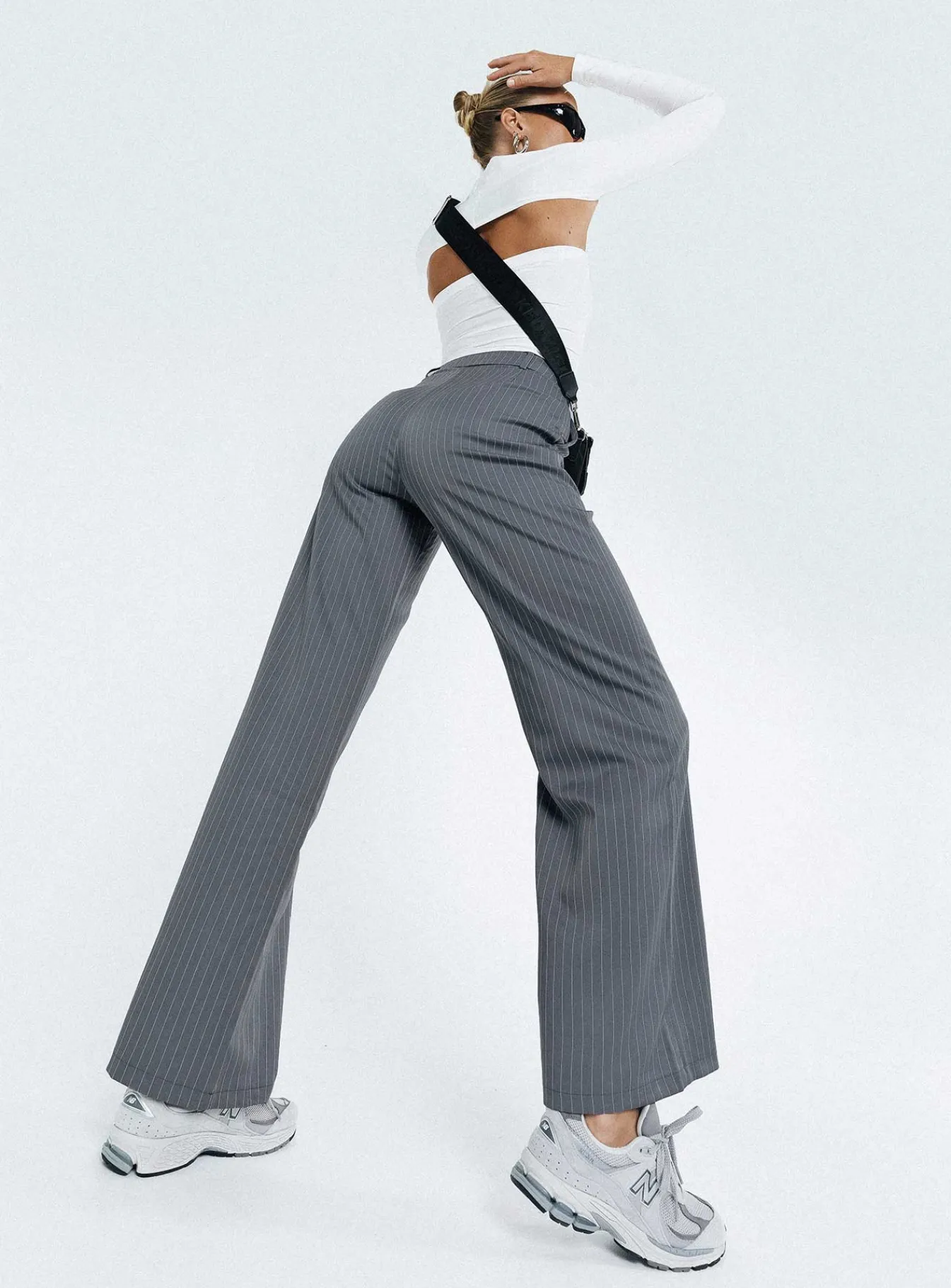 Princess Polly Archer Pantstall Pinstripe Grey Outlet