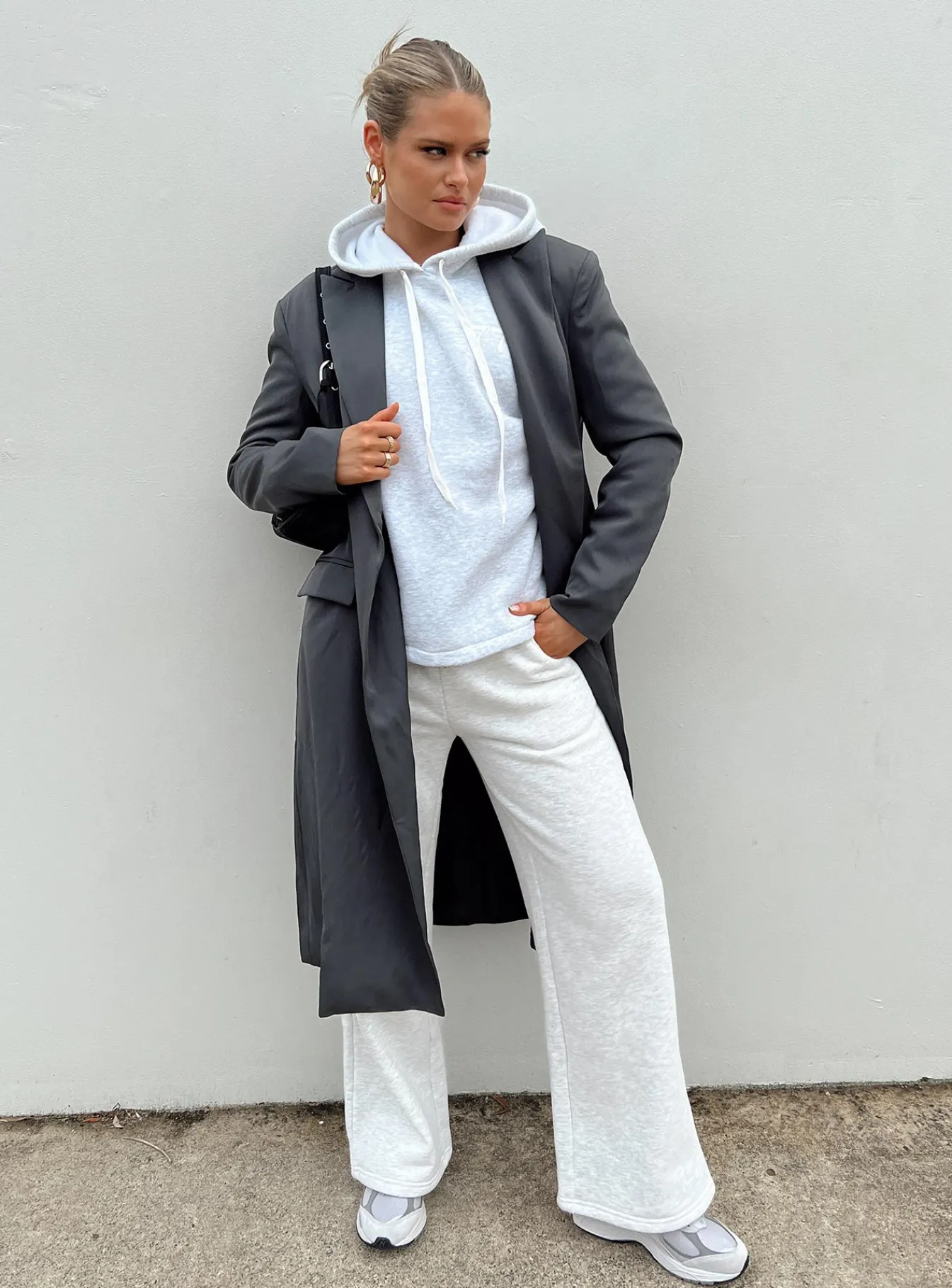 Princess Polly Archer Trench Coat Slate Clearance