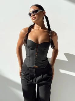 Princess Polly Archette Corset Vest  Grey Shop