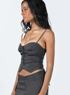 Princess Polly Archette Corset Vest  Slate New