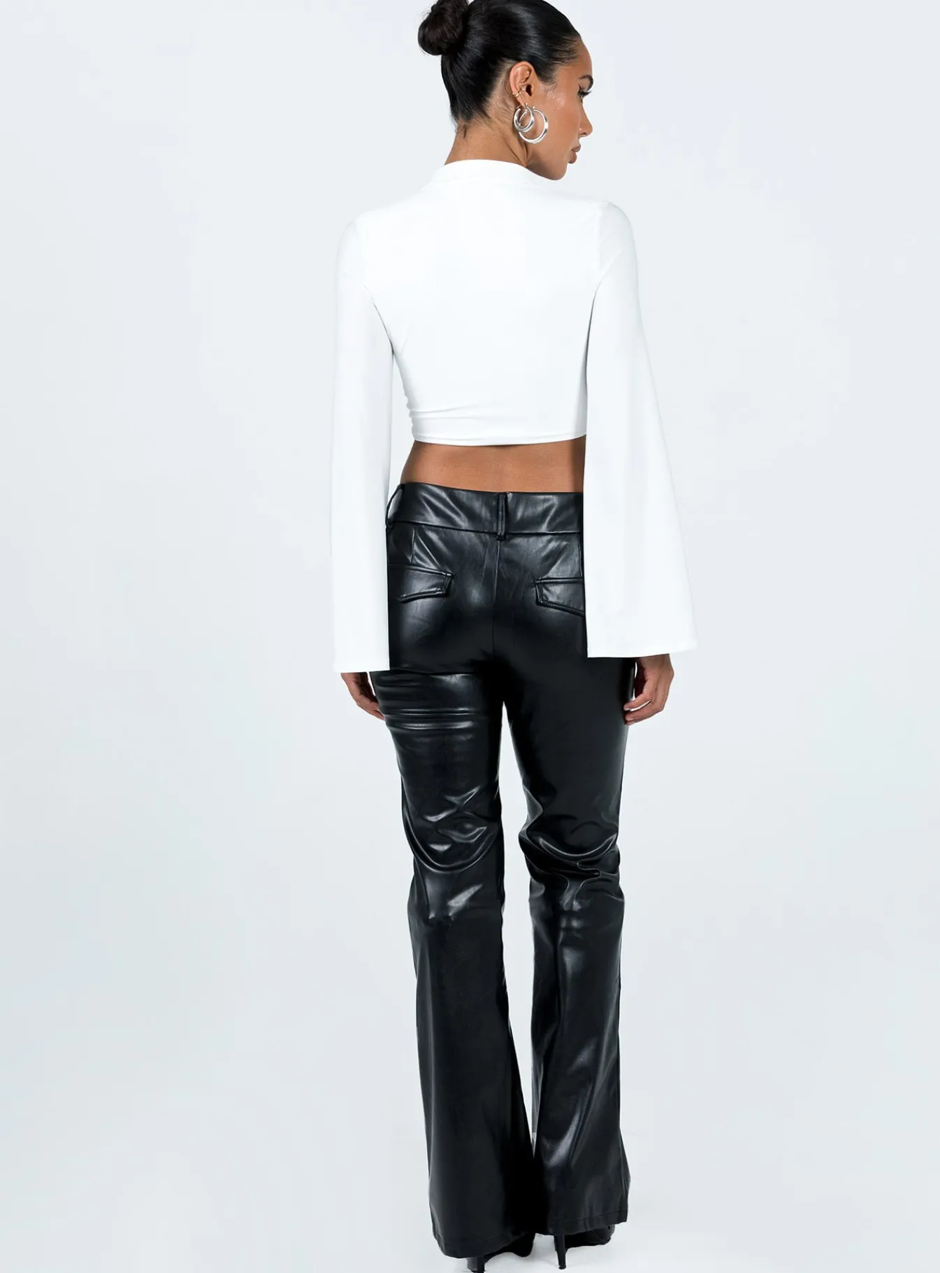 Princess Polly Archette Faux Leather Pants Black Online