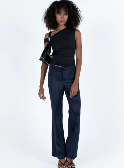 Princess Polly Archette Pant Navy Pinstripe Flash Sale