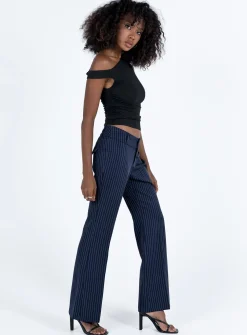 Princess Polly Archette Pant Navy Pinstripe Flash Sale