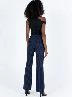 Princess Polly Archette Pant Navy Pinstripe Flash Sale