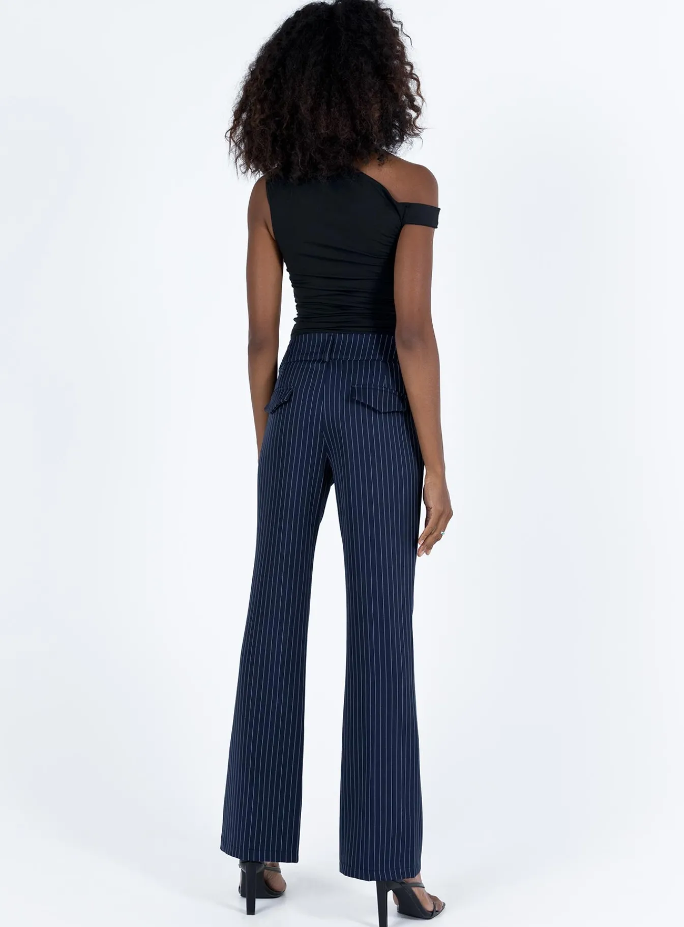 Princess Polly Archette Pant Navy Pinstripe Flash Sale