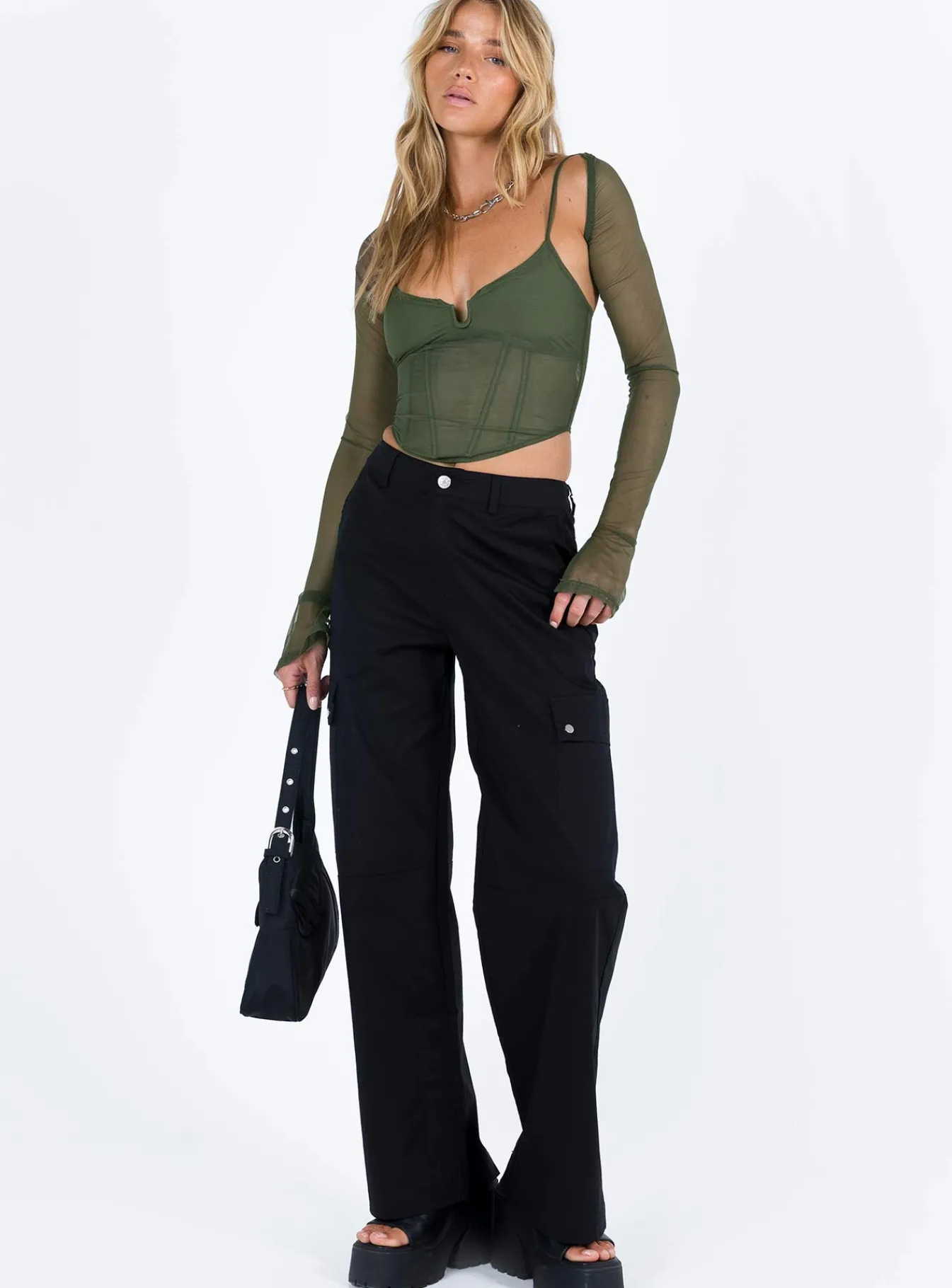 Princess Polly Archo Mesh Corset Green Best Sale