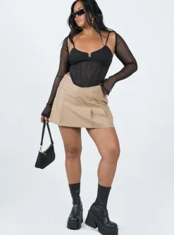 Princess Polly Archo Mesh Corset  Black New