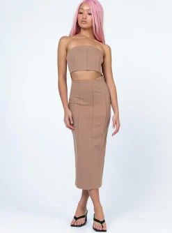 Princess Polly Archy Midi Dress Beige Shop