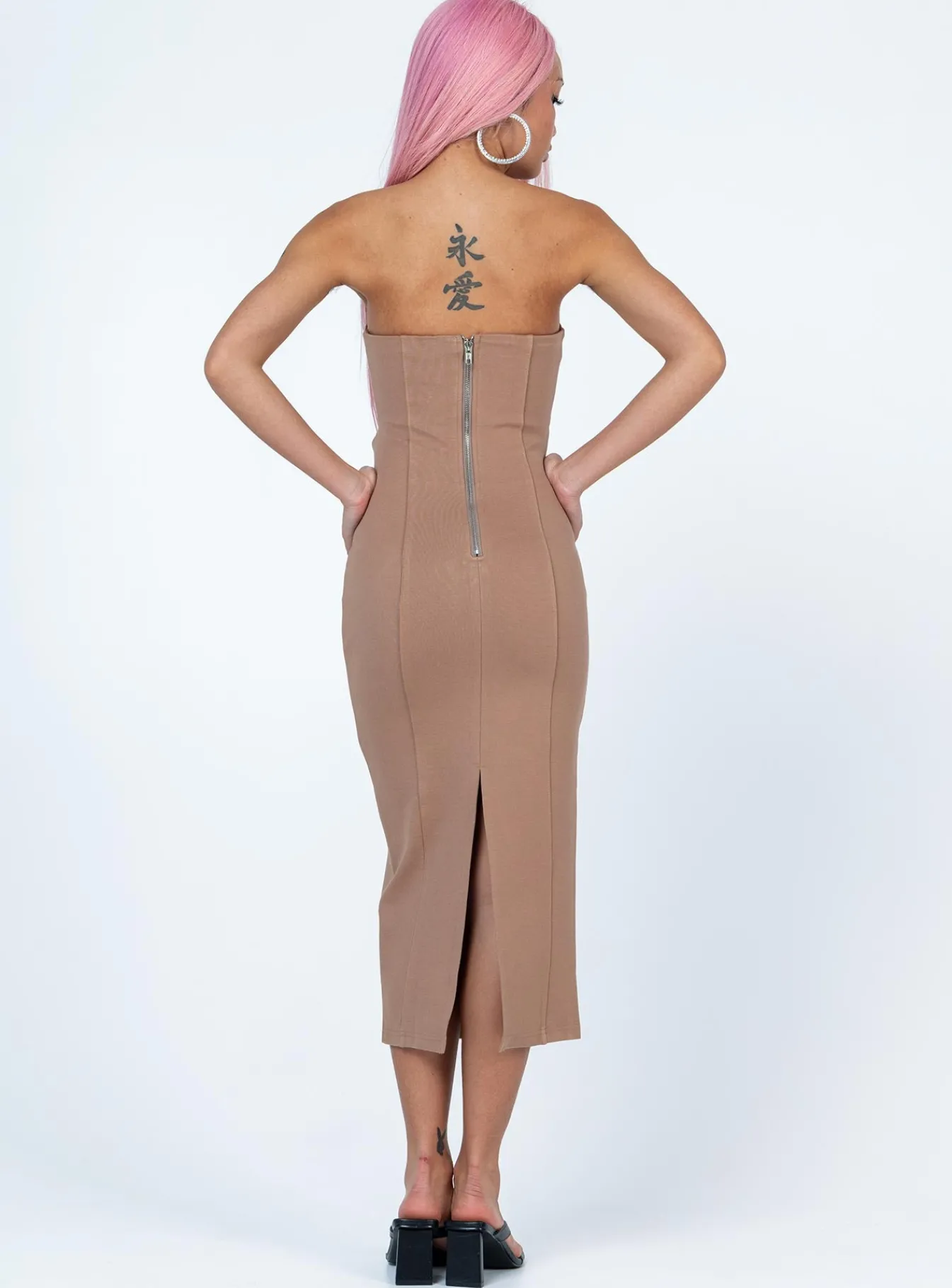 Princess Polly Archy Midi Dress Beige Shop