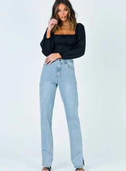 Princess Polly Ariah Long Sleeve Top Black Fashion