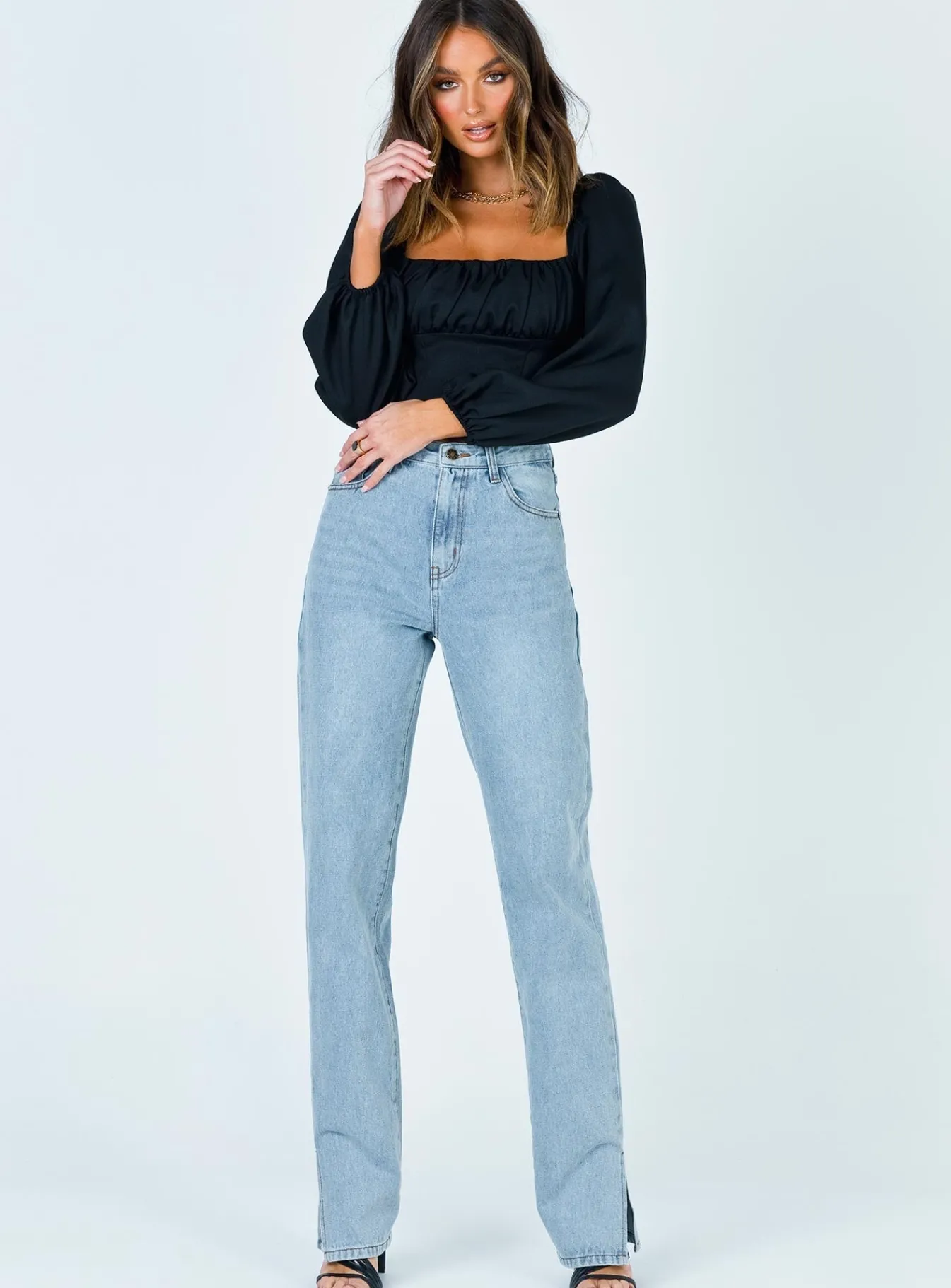 Princess Polly Ariah Long Sleeve Top Black Fashion
