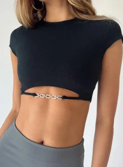 Princess Polly Arian Cut Out Tee Black Best Sale