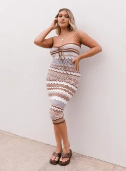 Princess Polly Ariella Midi Dress  Brown Outlet