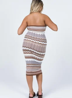 Princess Polly Ariella Midi Dress Brown Outlet
