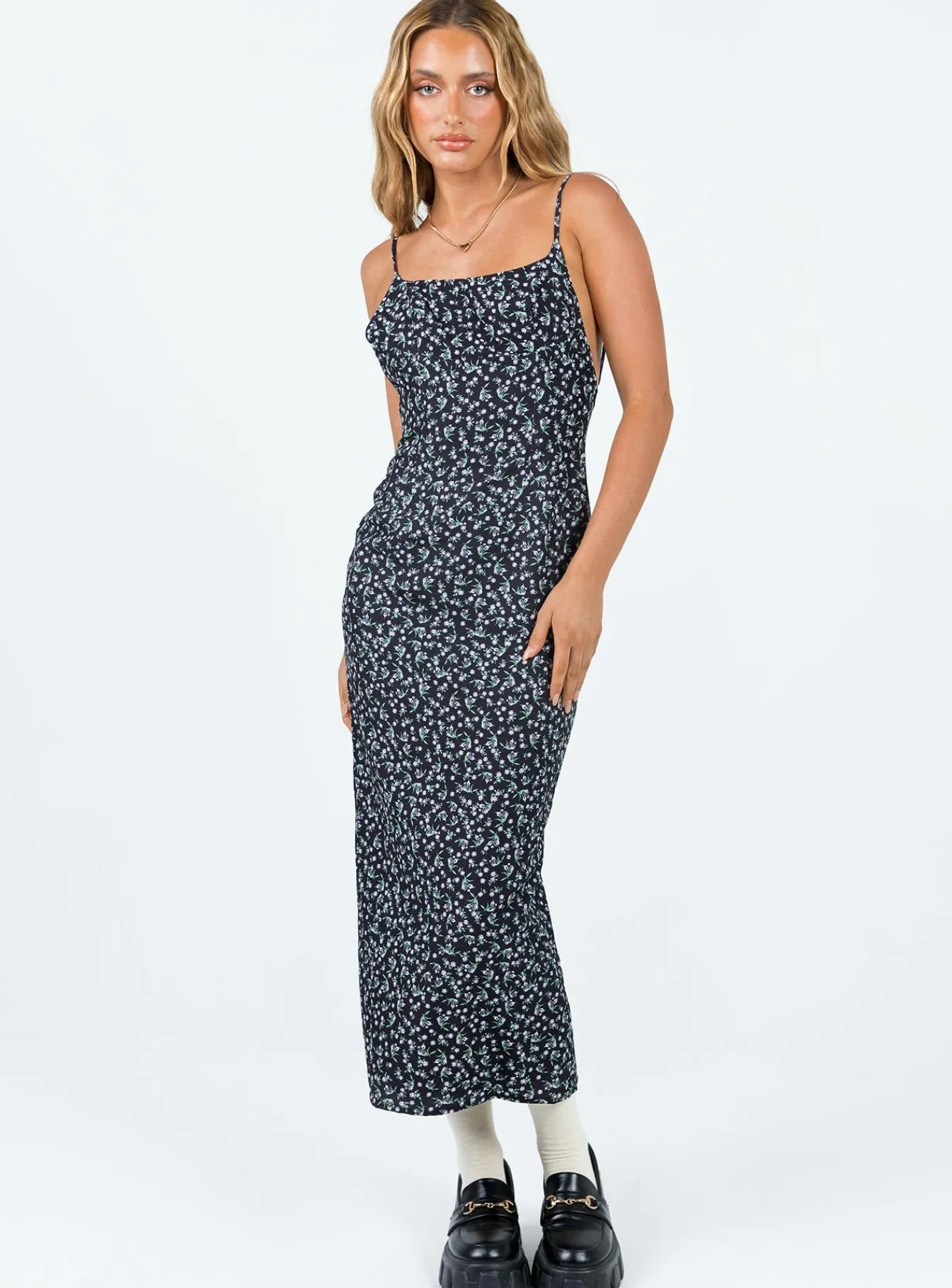 Princess Polly Arkana Maxi Dressfloral Black Discount