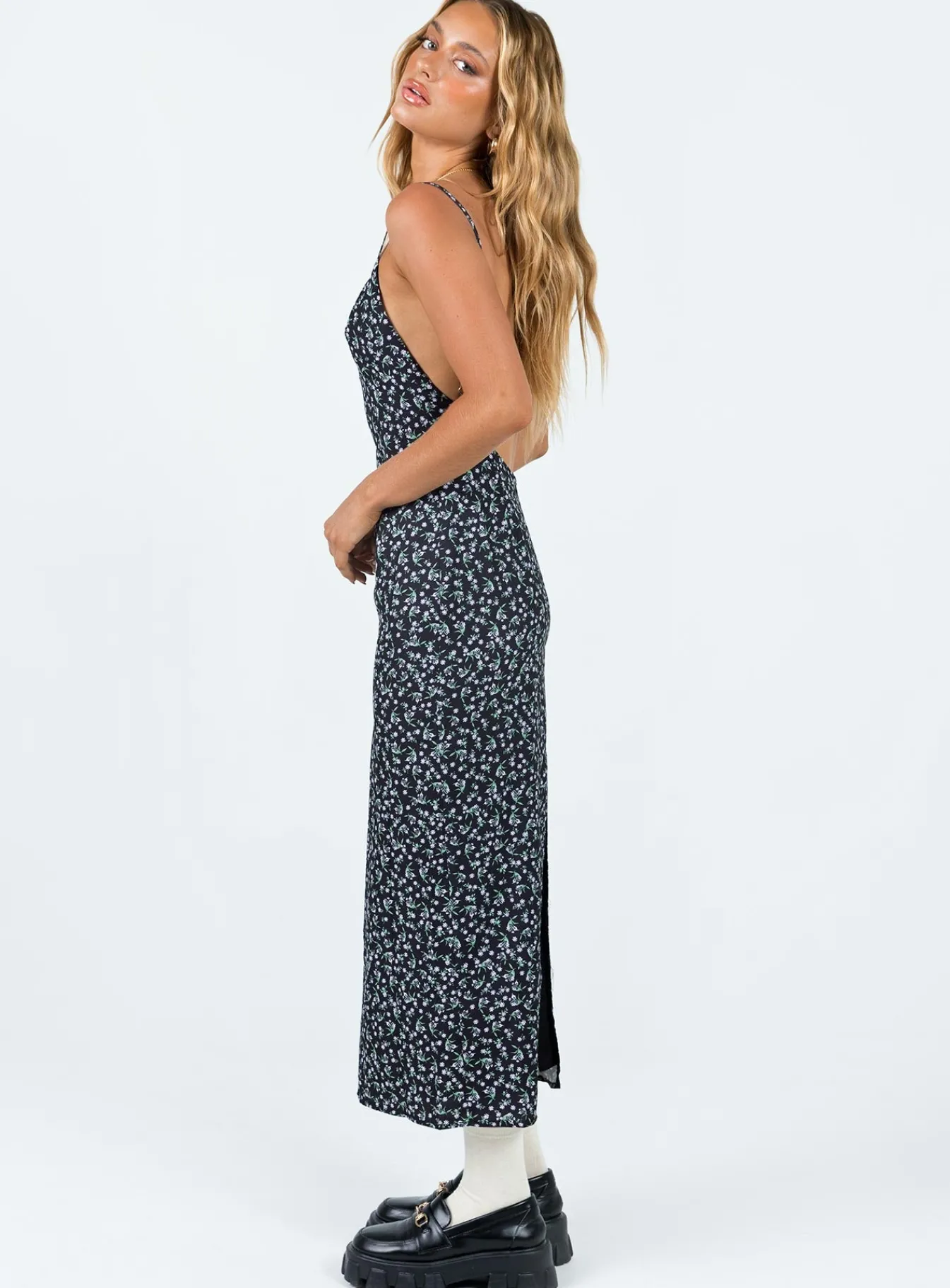 Princess Polly Arkana Maxi Dressfloral Black Discount