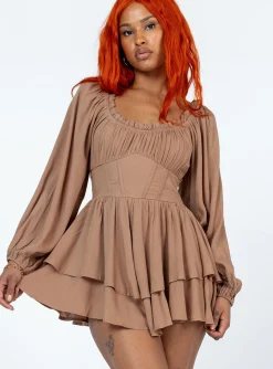 Princess Polly Arley Romper  Brown Store