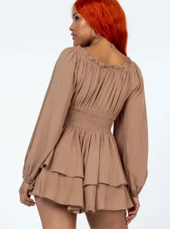 Princess Polly Arley Romper Brown Store
