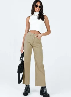 Princess Polly Arlington Straight Leg Denim Jeans  Stone Discount