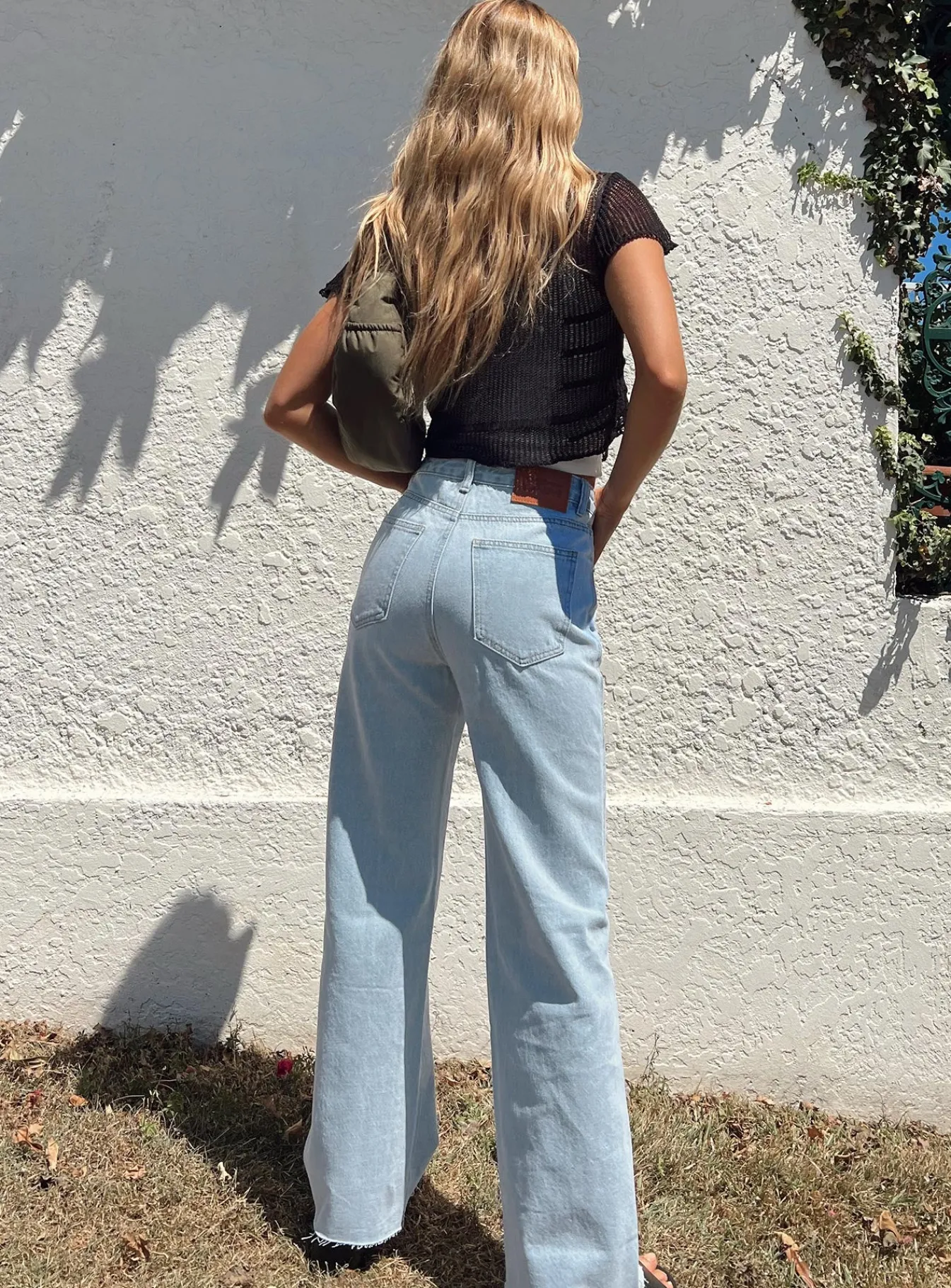 Princess Polly Arlington Straight Leg Denim Jeans Light Wash Light Wash Denim Sale