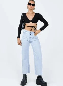 Princess Polly Armitage Long Sleeve Top  Black Discount