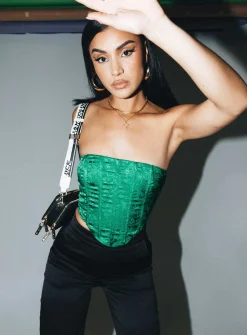 Princess Polly Armona Strapless Top  Green Outlet