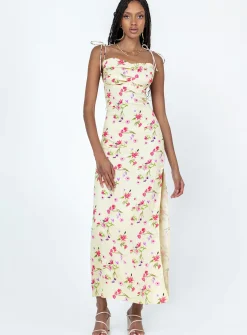 Princess Polly Arness Maxi Dressfloral   Yellow Hot