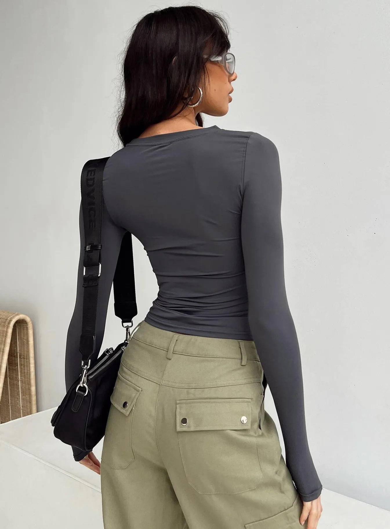 Princess Polly Arnim Long Sleeve Top Grey Shop