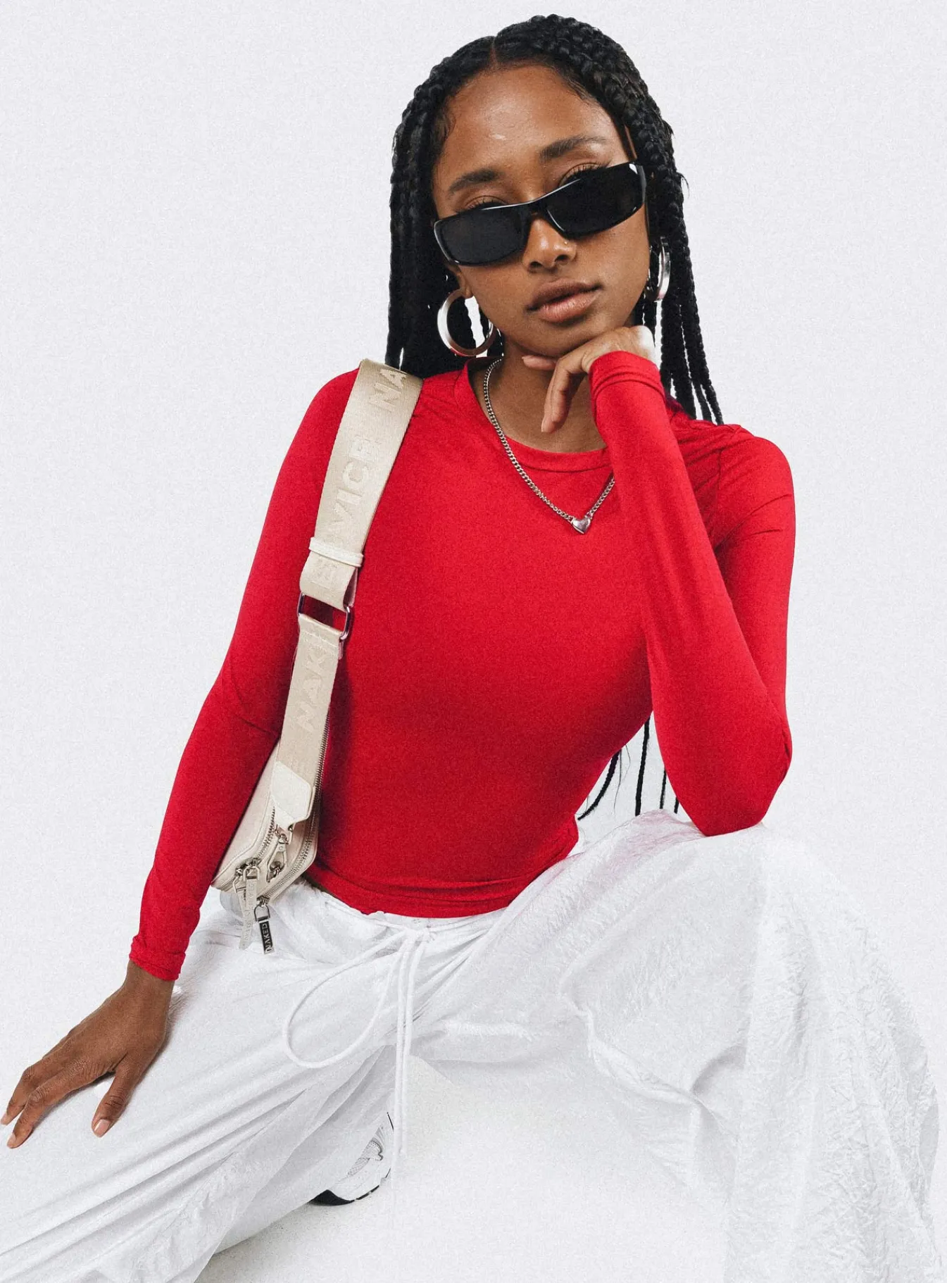 Princess Polly Arnim Long Sleeve Top Red Online
