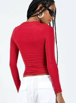 Princess Polly Arnim Long Sleeve Top Red Online