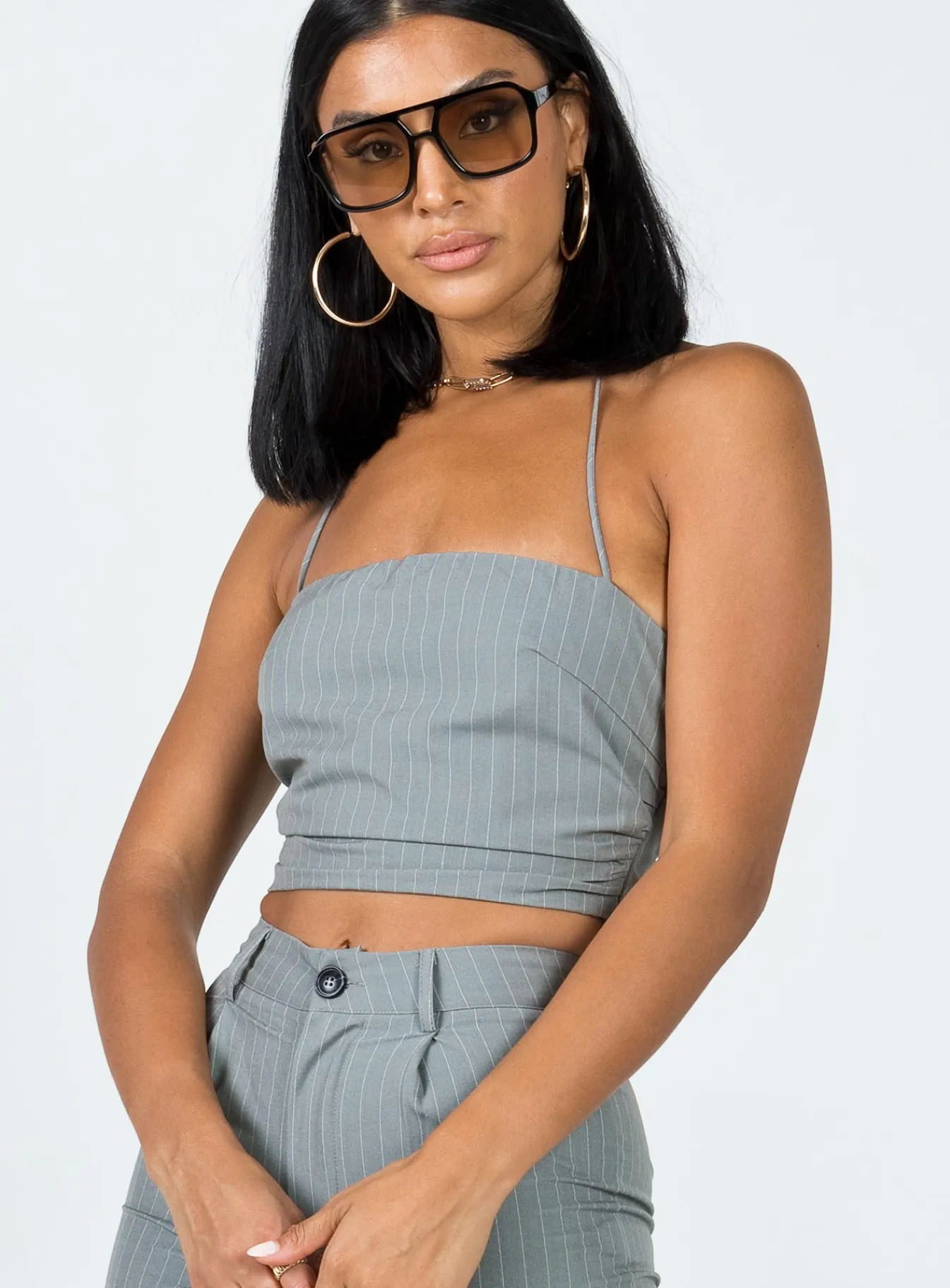 Princess Polly Aroya Top Grey Online