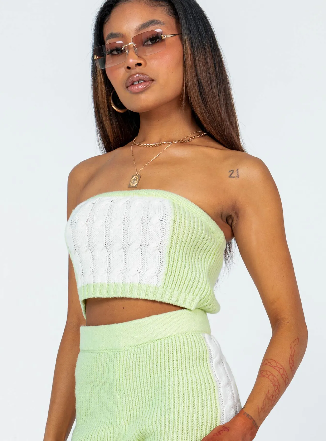 Princess Polly Artesia Strapless Top Green Online