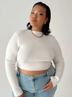 Princess Polly Arthur Long Sleeve Topcurve   White Store