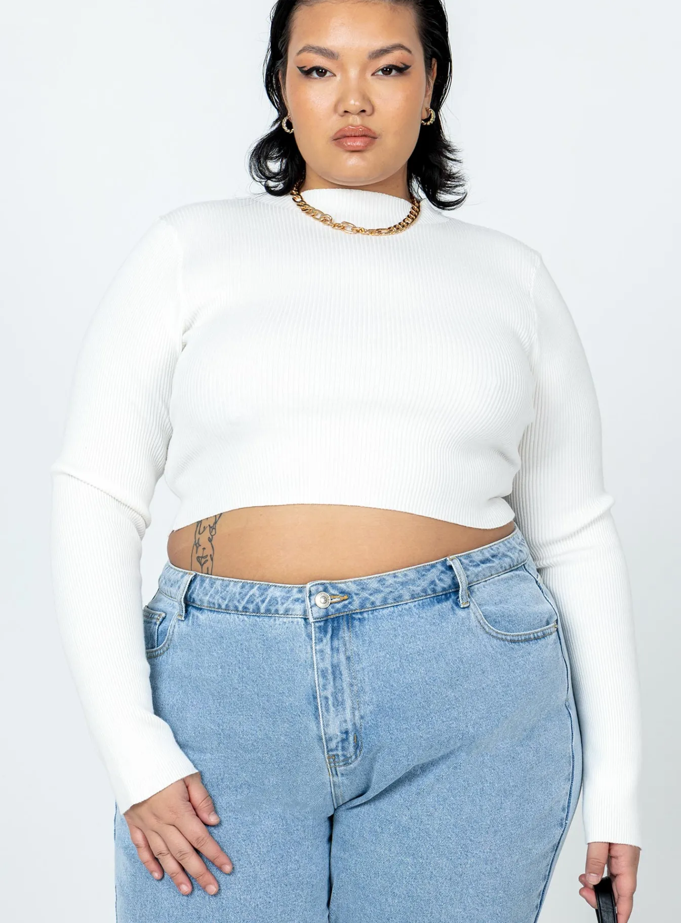 Princess Polly Arthur Long Sleeve Topcurve White Store