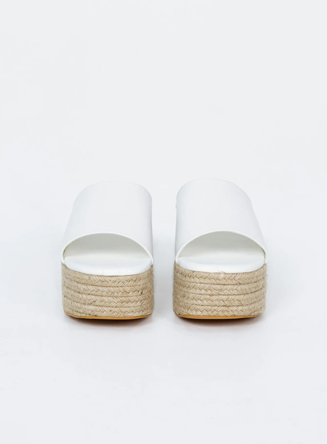 Princess Polly Arton Espadrille Platform Sandals White New