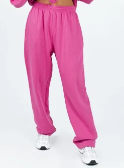 Princess Polly Arya Straight Leg Track Pants Pink Cheap