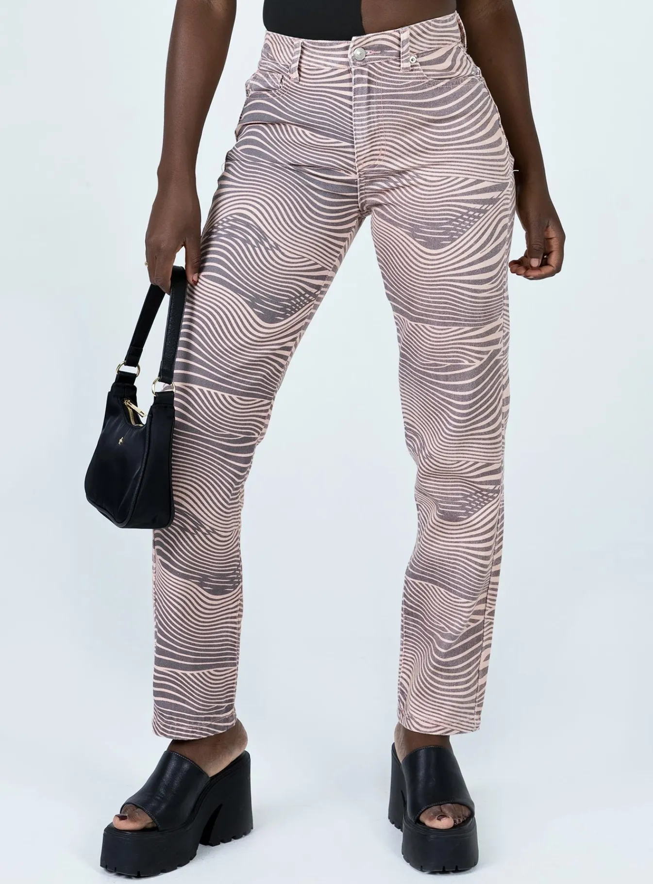 Princess Polly Aryana Straight Leg Jeans Multi Discount