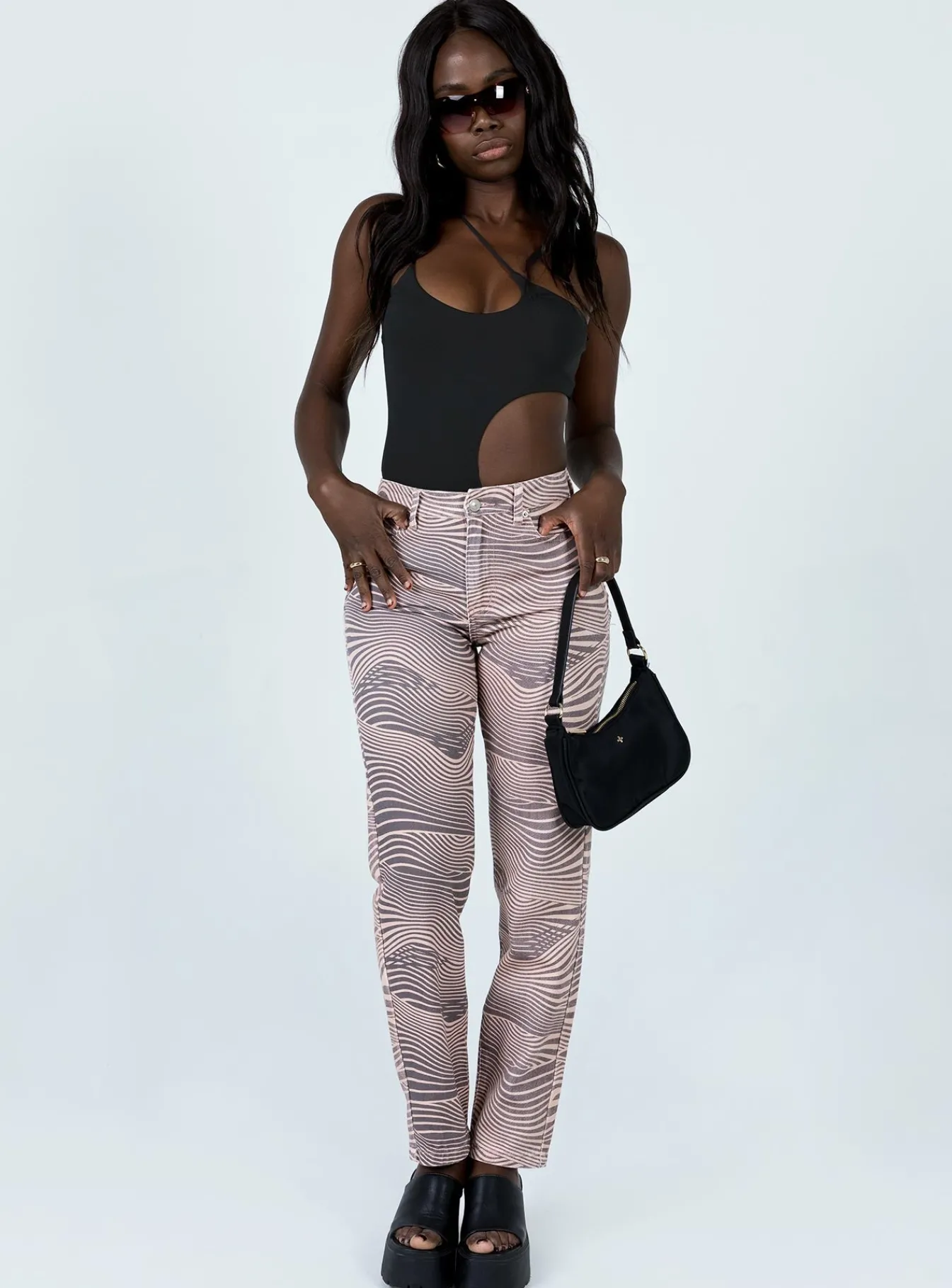 Princess Polly Aryana Straight Leg Jeans Multi Discount