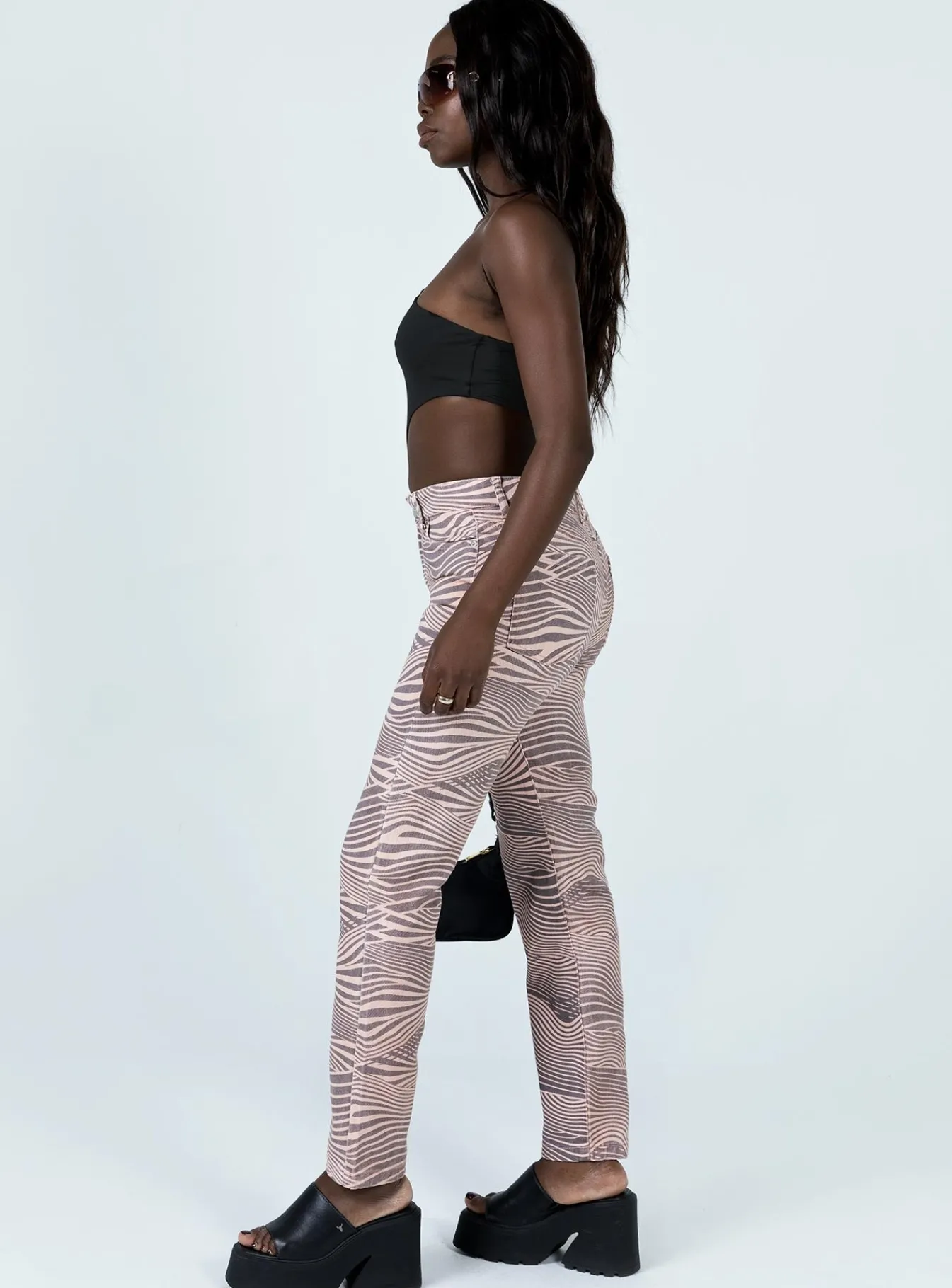 Princess Polly Aryana Straight Leg Jeans Multi Discount