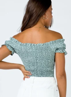 Princess Polly Asha Bodysuit Green Clearance