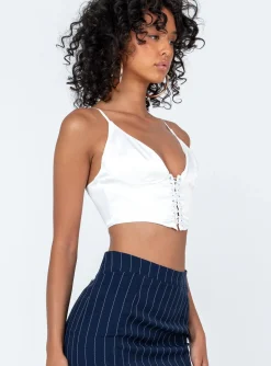 Princess Polly Ashbourne Top  White New