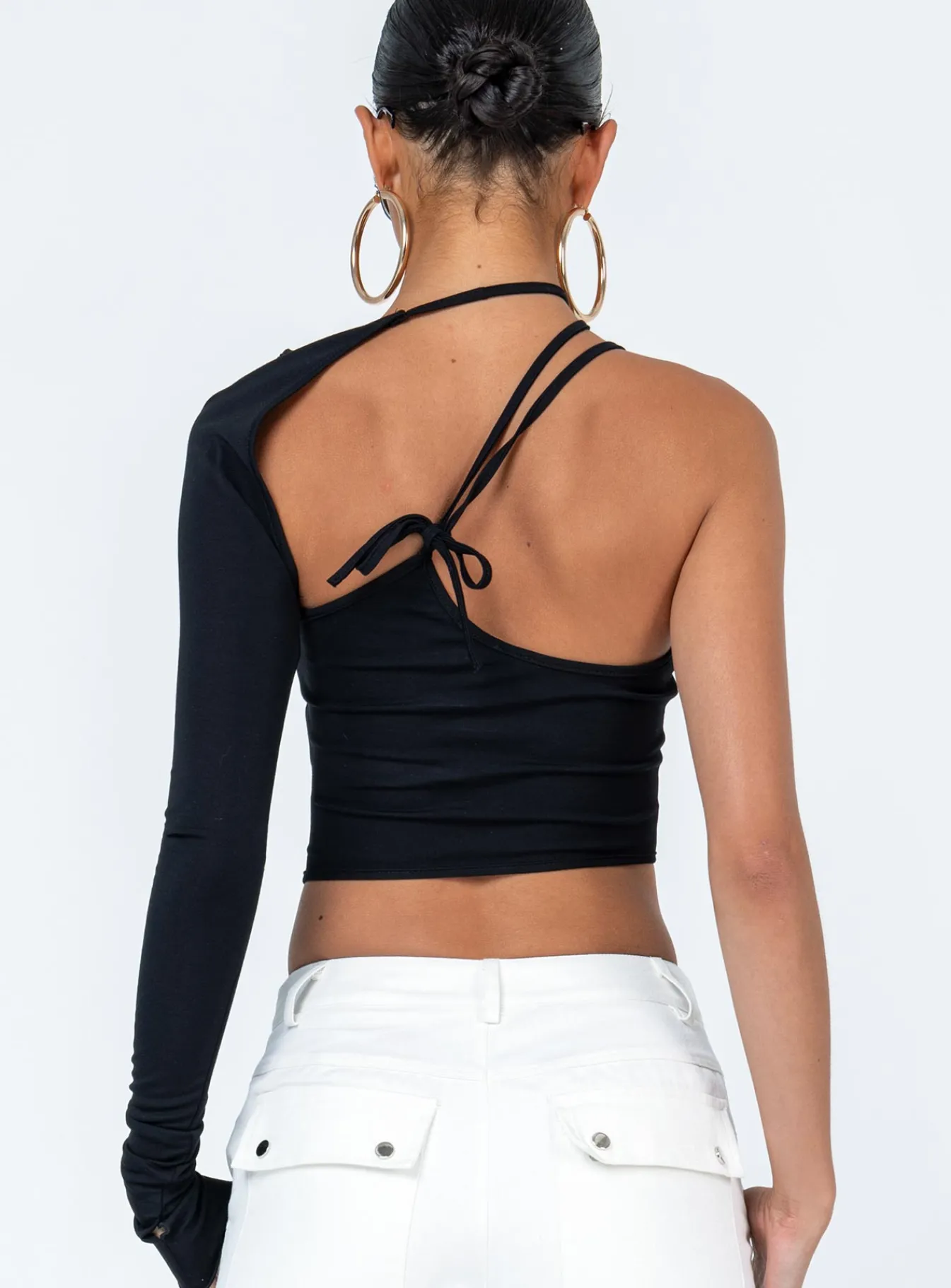 Princess Polly Ashbury Long Sleeve Top Black New