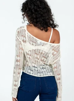 Princess Polly Asher Cropped Sweater  Cream Outlet
