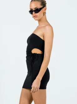 Princess Polly Ashten Eco Nylon Strapless Mini Dress Black Cheap